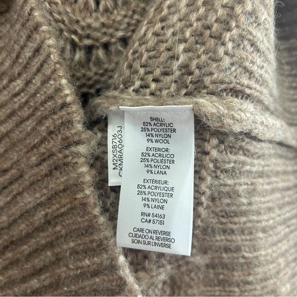 Calvin Klein Cable Knit Sweater in Coffee Multi NWT M - Picture 4 of 7